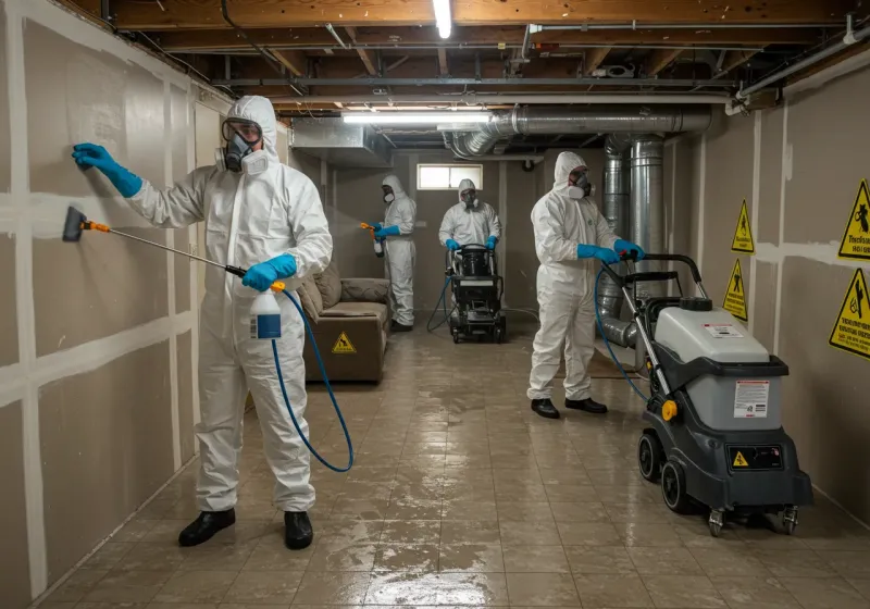 Basement Moisture Removal and Structural Drying process in Koloa, HI